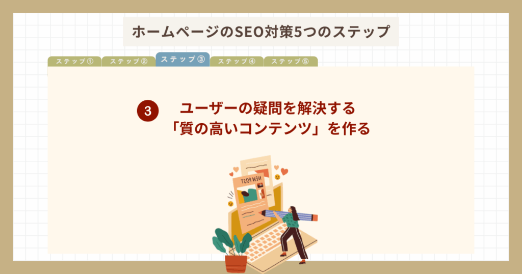 ホームページのSEO対策_質の高いコンテンツ制作