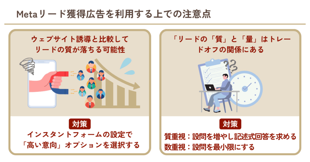 Metaリード獲得広告を利用する上での注意点
