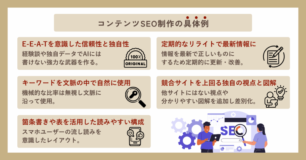 コンテンツSEO制作の具体例